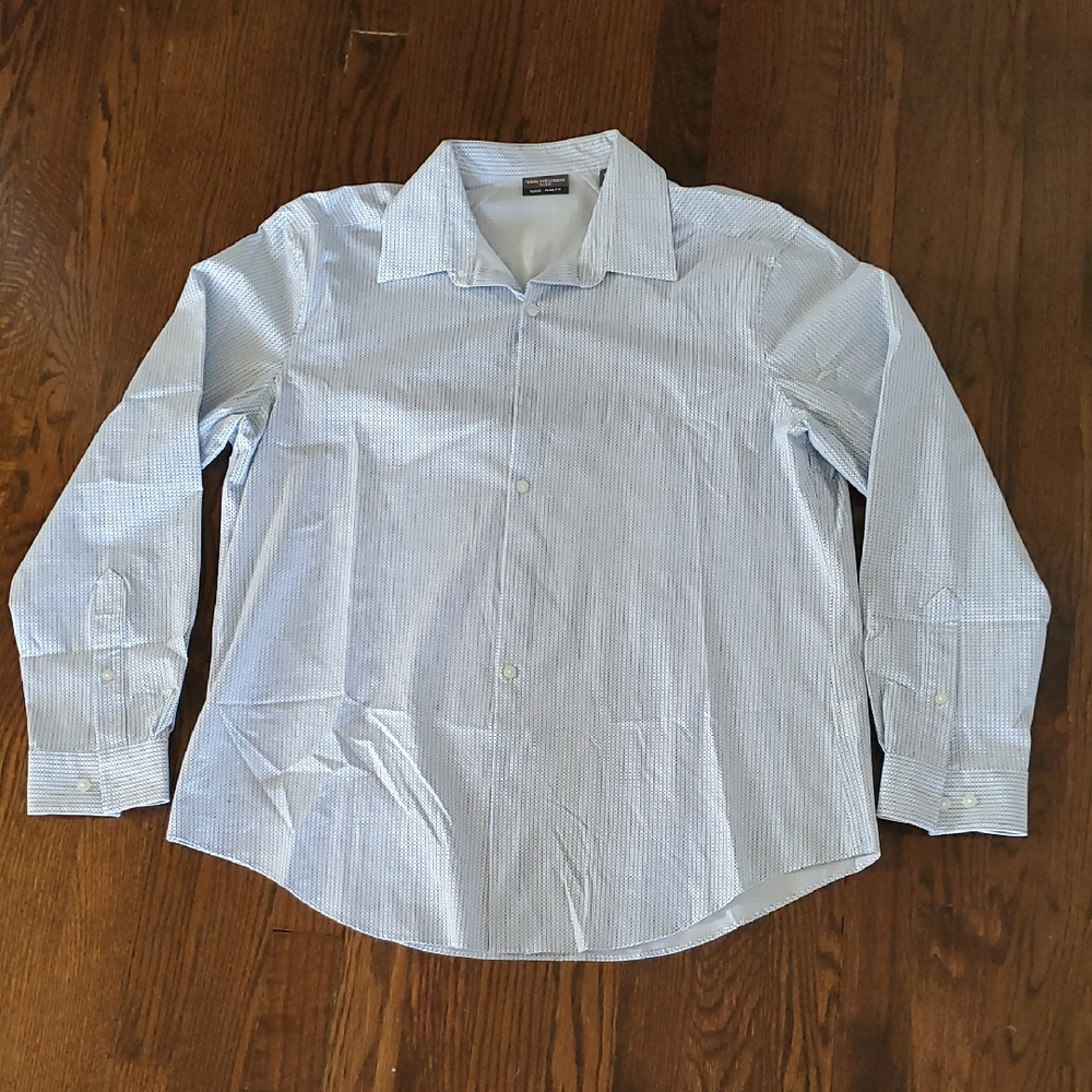 Classic Light Blue Stripe Men's Dress Shirt